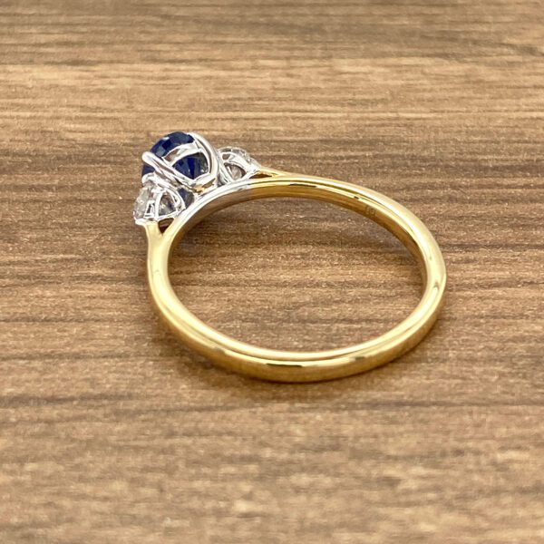 Gold sapphire and diamond ring.