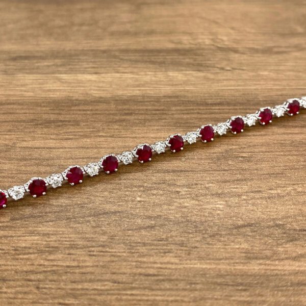 Elegant ruby and diamond bracelet.