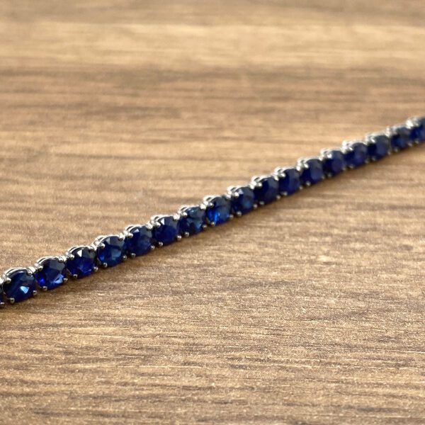 Elegant sapphire tennis bracelet.