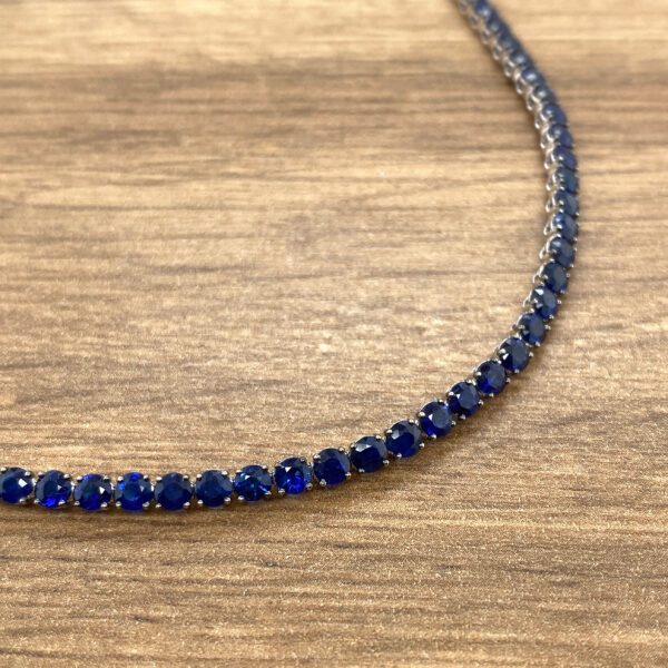 Blue sapphire tennis bracelet.