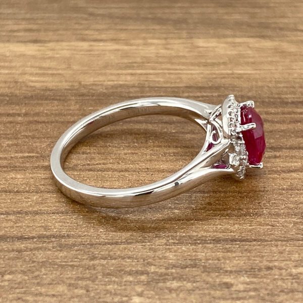 White gold ruby and diamond ring.
