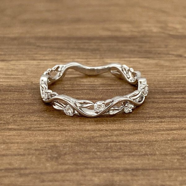 Diamond vine wedding band ring.