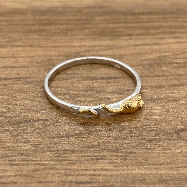 Silver and gold rose ring jewelry.