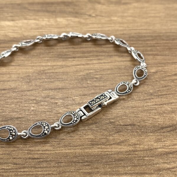 Silver marcasite oval bracelet.