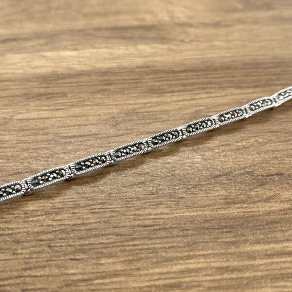 Silver marcasite rectangular bracelet.