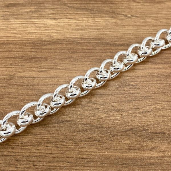 Silver chain link bracelet jewelry.