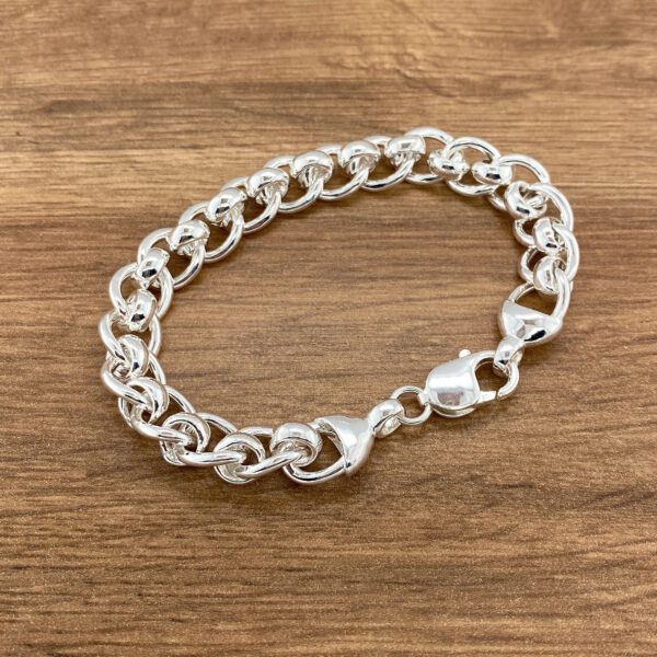 Silver curb chain bracelet jewelry.