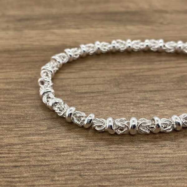 Silver Byzantine chain bracelet.