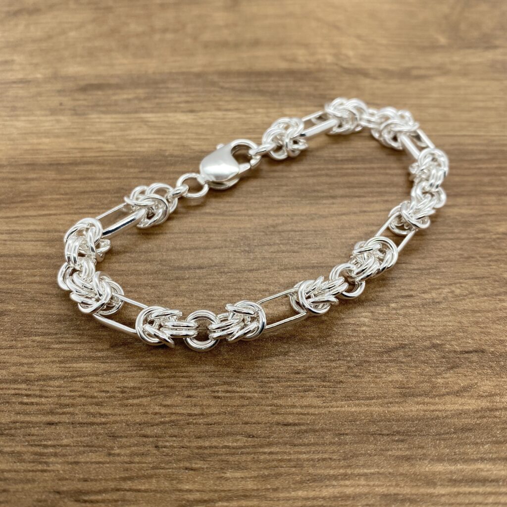 Silver Byzantine chain bracelet.