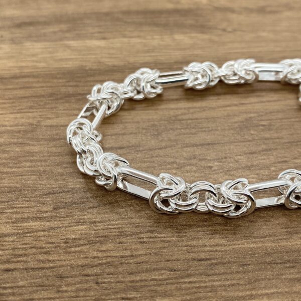 Silver Byzantine chain bracelet.