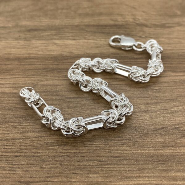 Silver Byzantine chain bracelet jewelry.