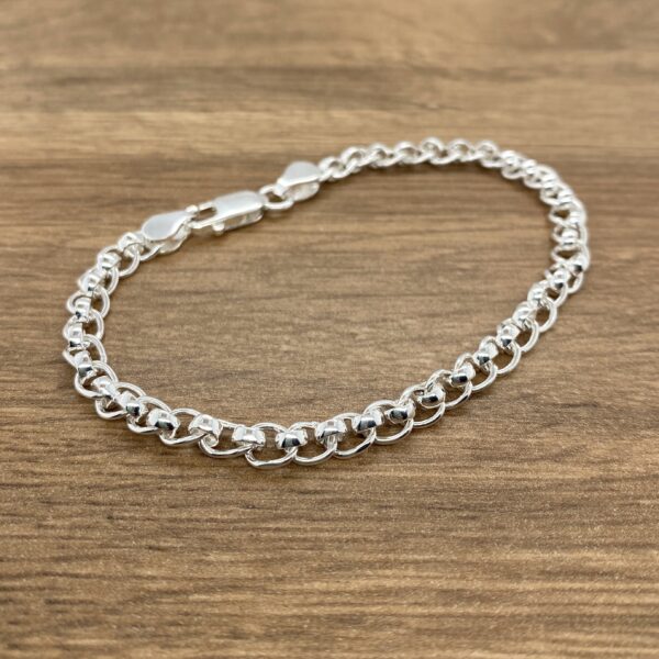 Silver beaded chain bracelet jewelry.