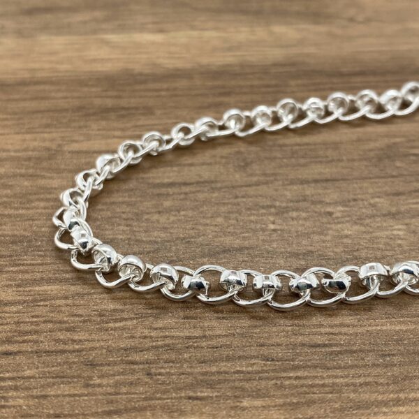 Silver beaded chain bracelet jewelry.