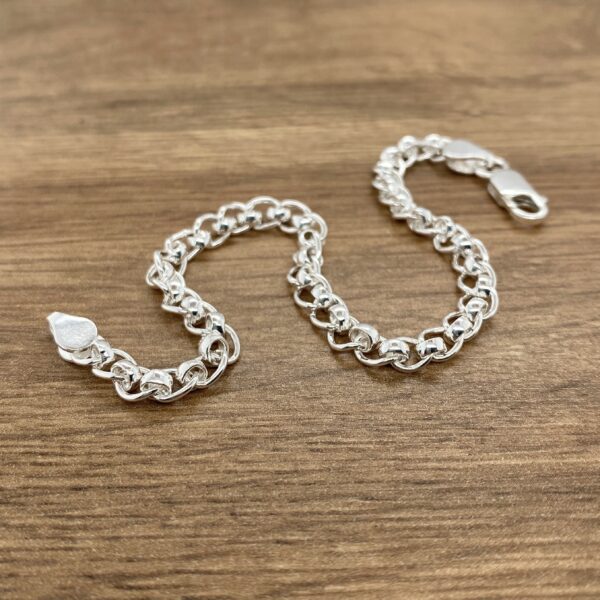 Silver beaded chain bracelet jewelry.