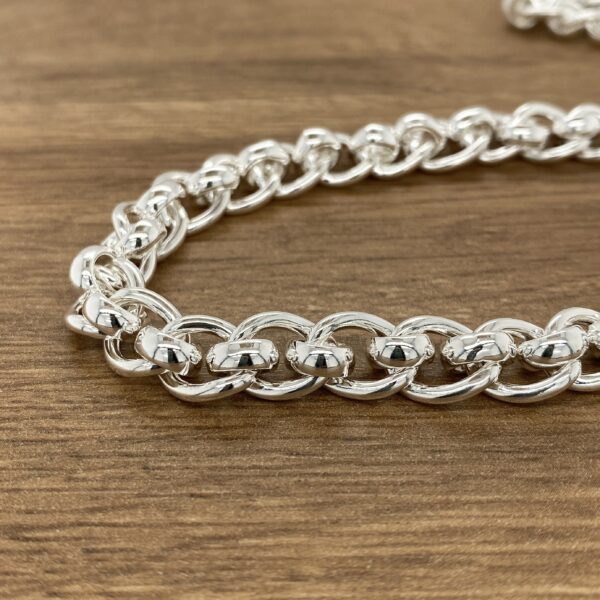 Silver chain link bracelet jewelry.