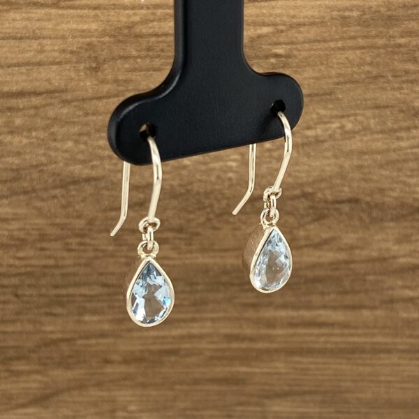 Silver aquamarine teardrop earrings.