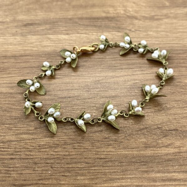 Bronze & Pearl Flowering Myrtle Bracelet, Michael Michaud