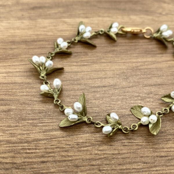 Bronze & Pearl Flowering Myrtle Bracelet, Michael Michaud - Image 2