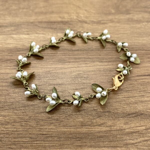 Bronze & Pearl Flowering Myrtle Bracelet, Michael Michaud - Image 4