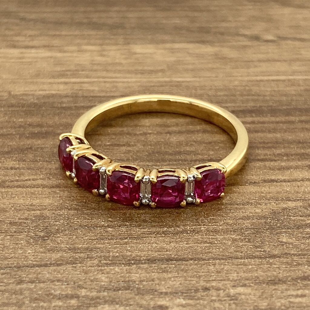 Gold ruby and diamond ring.