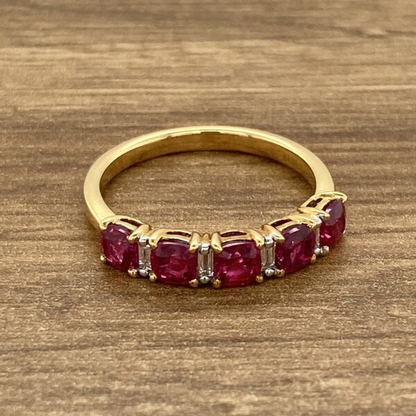 Gold ruby and diamond ring.